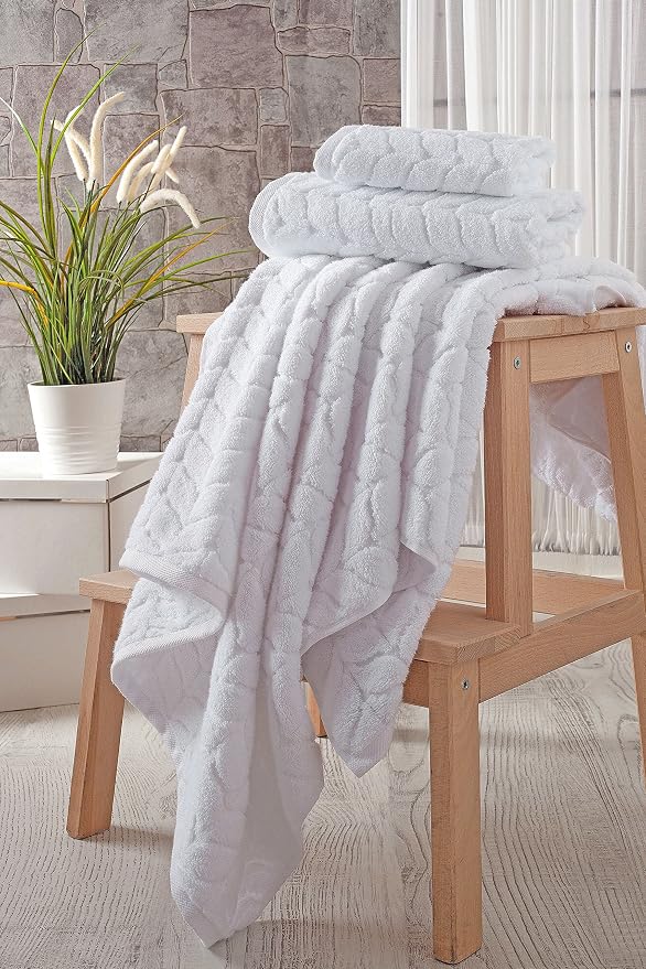 BAGNO MILANO Turkish Bath Towels, Soft Plush Jacquard Luxury Bath Towels - Image 2