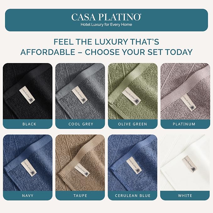 Casa Platino 100% Cotton Washcloths 24 Pack - Image 8