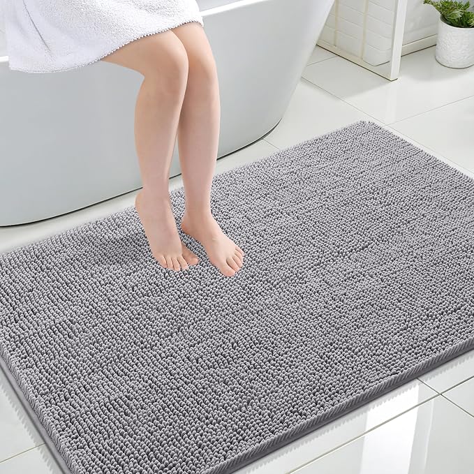 OLANLY Bathroom Rugs 44x32, Extra Soft Absorbent Chenille Bath Rugs, Rubber by OLANLY