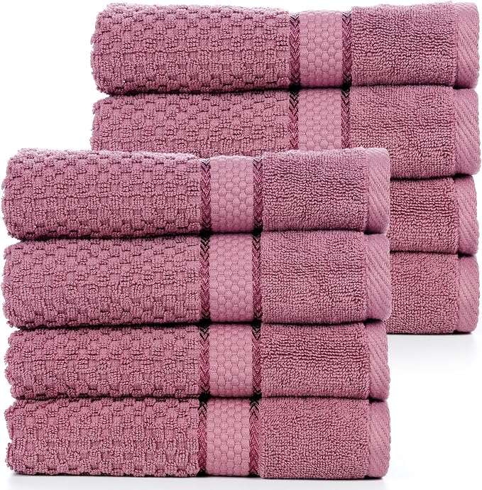 Ample Decor 100% Cotton Grape Purple Hand Towel - Image 7