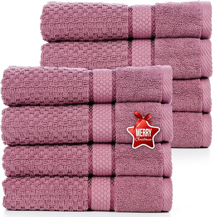 Ample Decor 100% Cotton Grape Purple Hand Towel by AmpleDecor