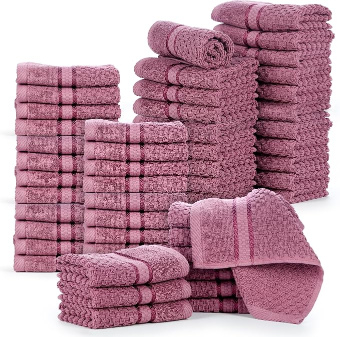 Ample Decor 100% Cotton Washcloths Set of 50 - Image 7