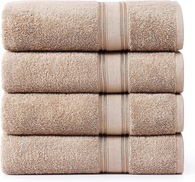 LANE LINEN 100% Cotton Bath Towels Set of 4 by LaneLinen