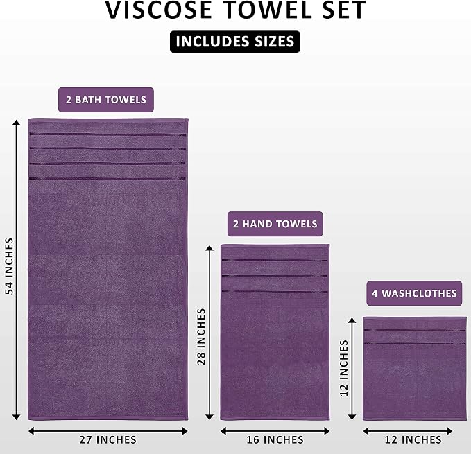 Utopia Towels 8 Piece Luxury Towel Set, 2 Bath, 2 Hand, and 4 Wash Cloths - Image 2