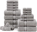 LANE LINEN 18 Pack Towels for Bathroom – 100% Mercerized Cotton, Zero Twist by LaneLinen