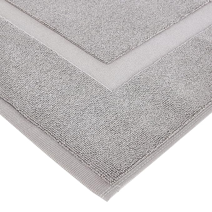 Amazon Basics Banded Bathroom Bath Rug Mat, Light Gray, 31 inches L x 20 inches - Image 5