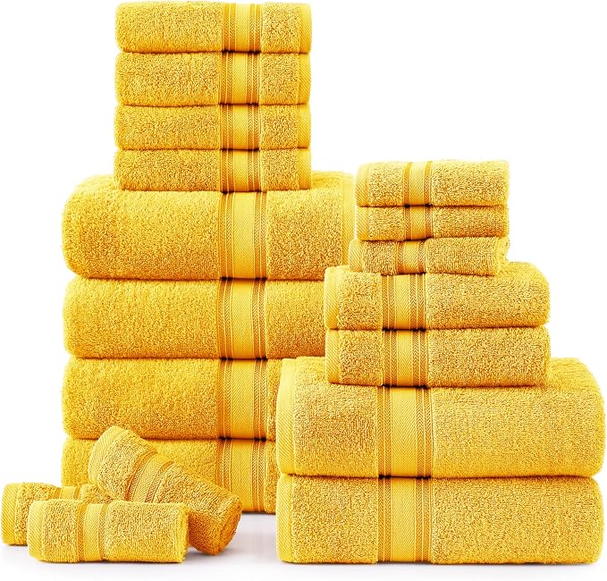 LANE LINEN 18 Pc Luxury Bath Towels Set – Ultra Soft 100% Mercerized Cotton by LaneLinen