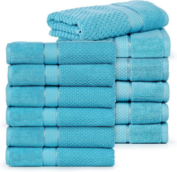 Ample Decor 100% Cotton Sky Blue Hand Towels - Image 7