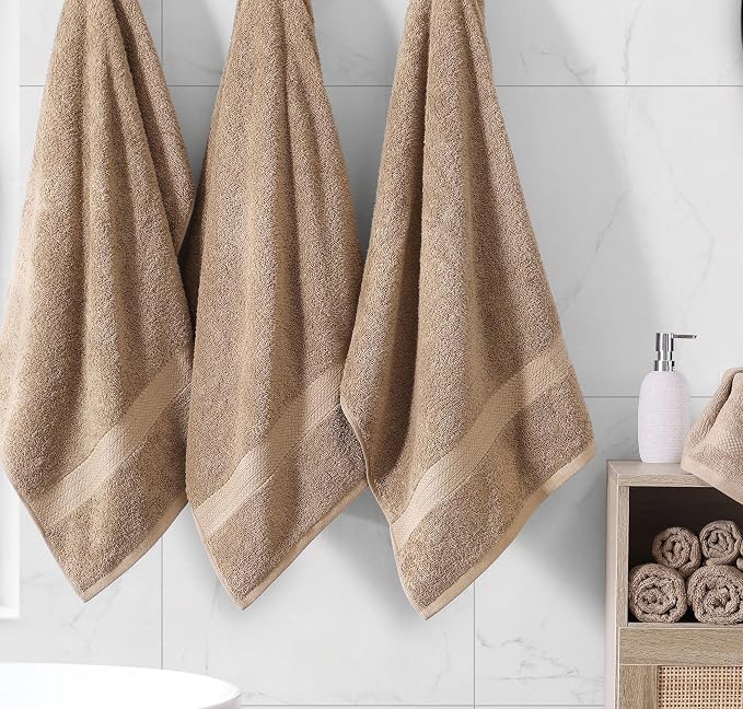 LANE LINEN 100% Mercerized Cotton Luxury Bathroom Towels Set - Image 5