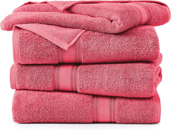 Lane Linen 100% Cotton Large Bath Towels Set of 4 - Image 2
