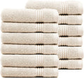EastNBlue Lara 100% Turkish Cotton Washcloths 12 Pack, Extra Soft & Absorbent by EastNBlue