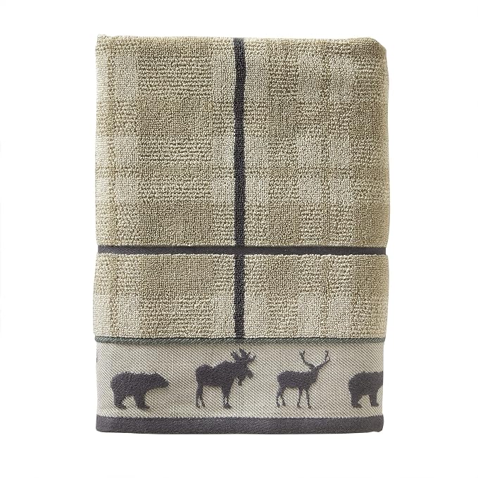 SKL Home Yellowstone Grand Teton Bath Towel, Taupe 50.00" x 27.00" by SKLHomebySaturdayKnightLtd