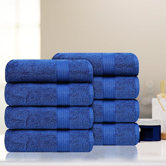 Ample Decor Hand Towel 18 X 28 Inch Set of 8 600 GSM 100% Cotton, Soft - Image 2