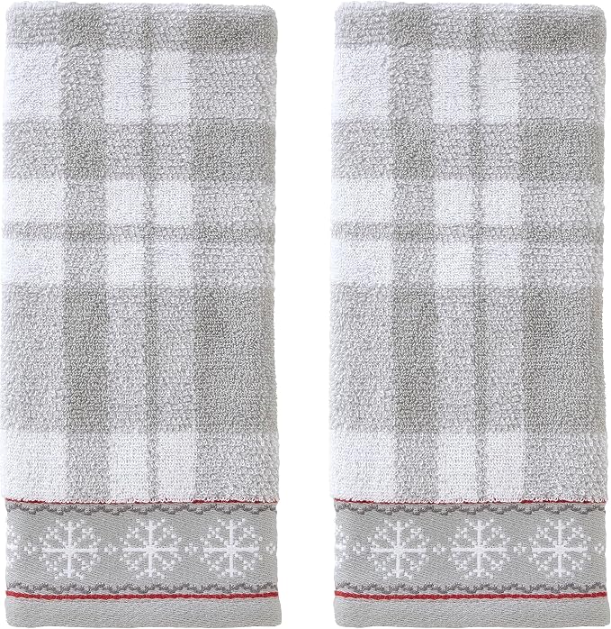 SKL Home Winter/Christmas Whistler Plaid Hand Towel 2pc Set by SKLHomebySaturdayKnightLtd