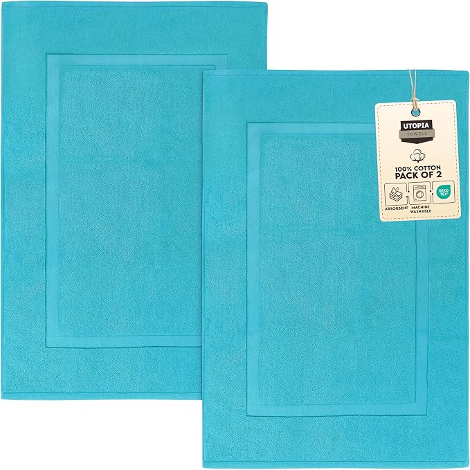 Utopia Towels Cotton Banded Rug, Bath Mats, Not a Bathroom Rug, 21 by 34 Inches by UTOPIATOWELS