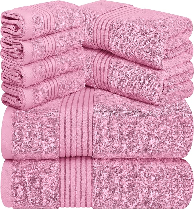 Utopia Towels 8 Piece Premium Towel Set, 2 Bath, 2 Hand, and 4 Washcloths by UTOPIATOWELS