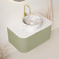 30" Floating Bathroom Vanity Without Sink, Marble Top, Solid Wood Surface and by Unknown