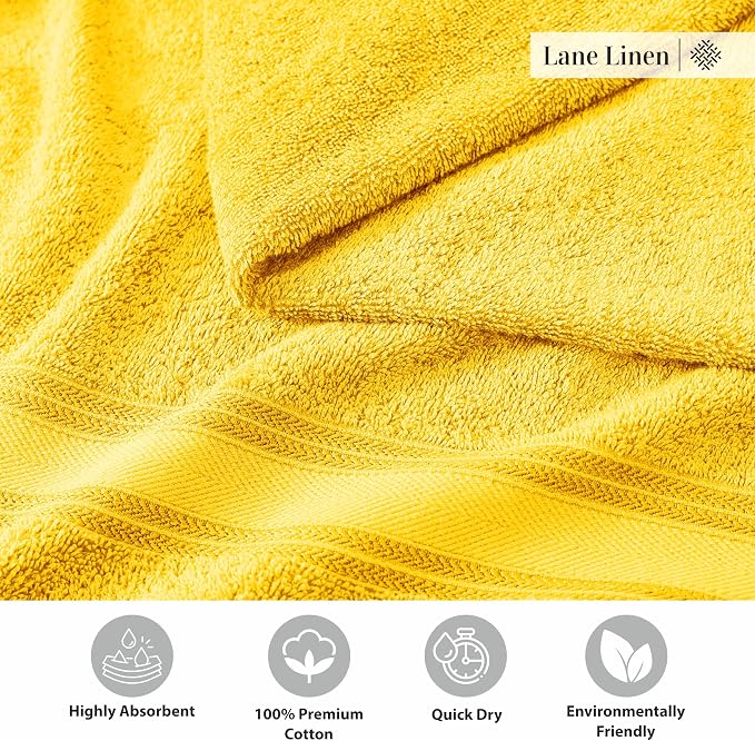 LANE LINEN 18 Pc Luxury Bath Towels Set – Ultra Soft 100% Mercerized Cotton - Image 7