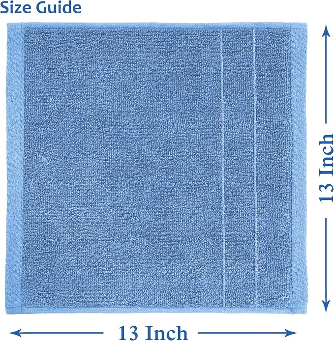 Casa Platino 100% Cotton Wash Cloths 12 Pack - Image 3