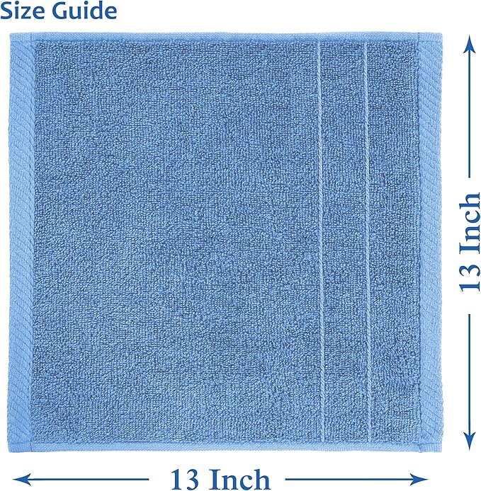 Casa Platino 100% Cotton Wash Cloths 6 Pack - Image 3