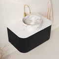 30" Floating Bathroom Vanity Without Sink, Marble Top, Solid Wood Surface and by Unknown