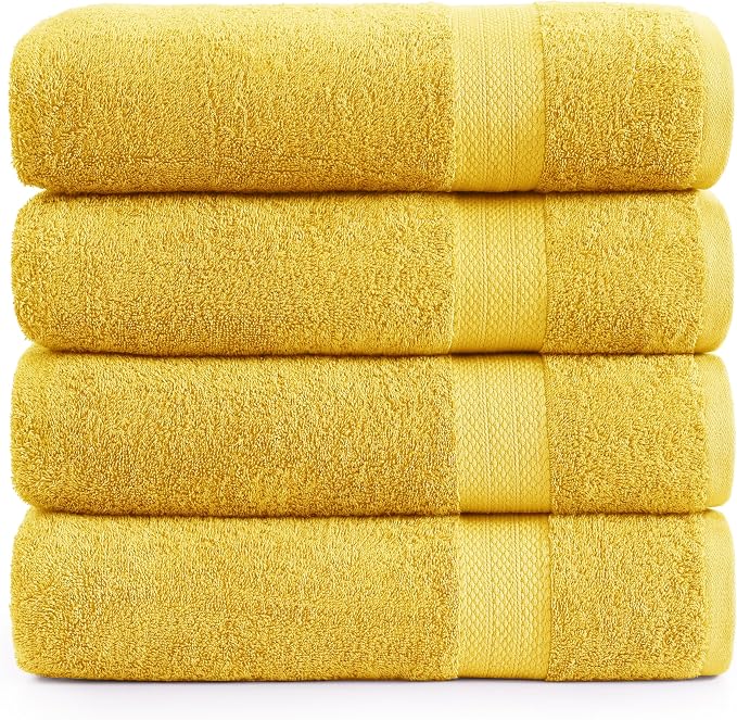 LANE LINEN Cotton Bath Towels Pack of 4 by LaneLinen