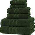 Luxury Hotel & Spa, Turkish Cotton Dark Green Towels Bathroom Sets | 6 Pieces by VETERANTEXTILETOWELS