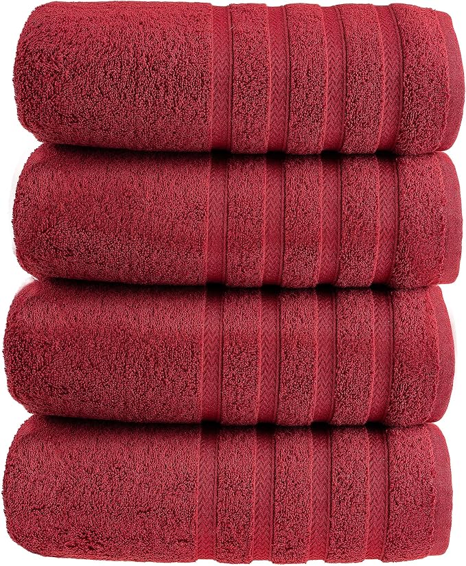 HALLEY Turkish 4 Pack Premium Bath Towels 650 GSM Highly Absorbent Super Soft by HALLEY-TurkishCottonTowels
