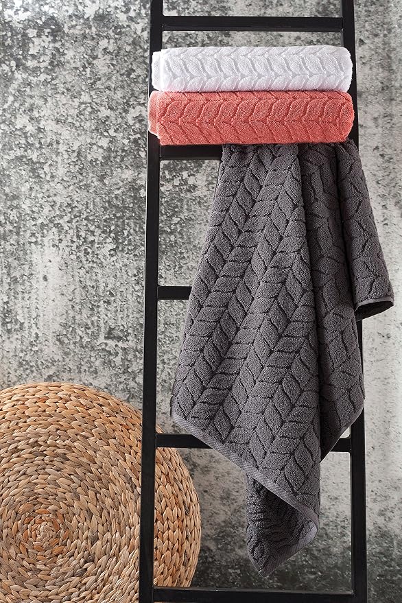 BAGNO MILANO Turkish Bath Towels, Soft Plush Jacquard Luxury Bath Towels - Image 3