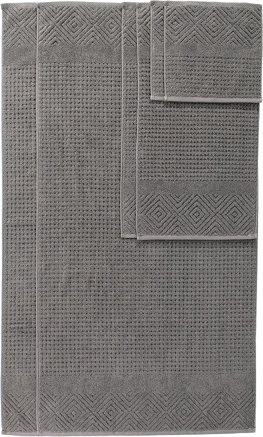 Texere 100% Organic Cotton Diamond Jacquard 700 GSM Luxury Bath Towel Sets - Image 4