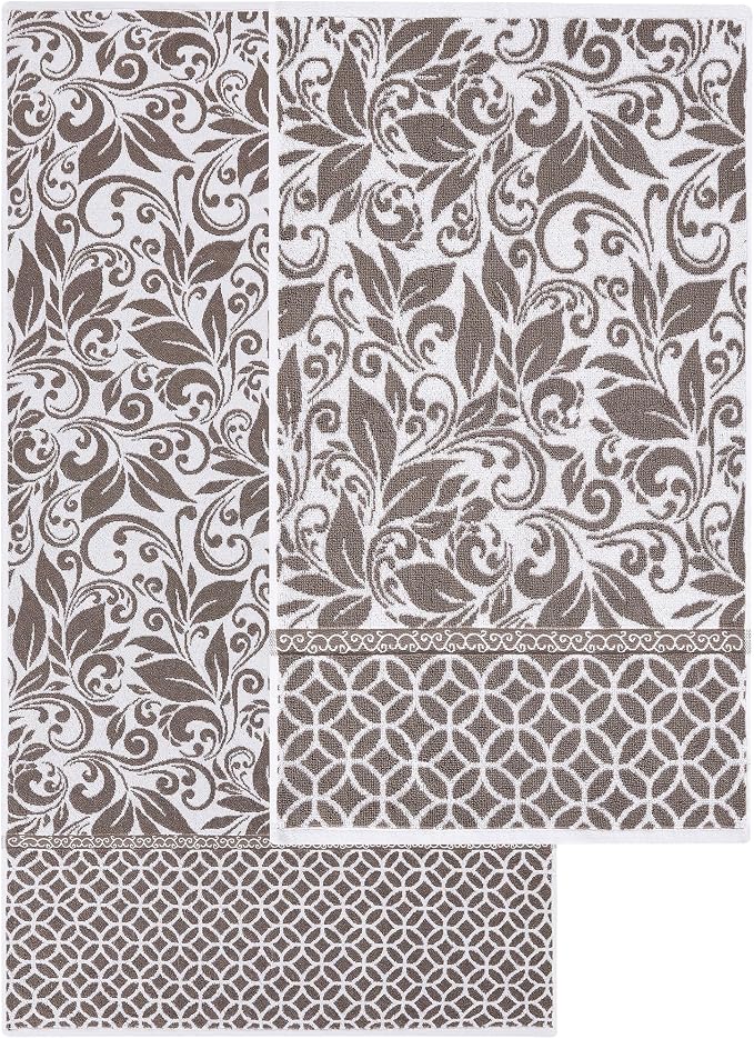 Modern Threads Trefoil Filigree 6-Piece 100% Cotton Towel Set – Reversible Yarn - Image 5