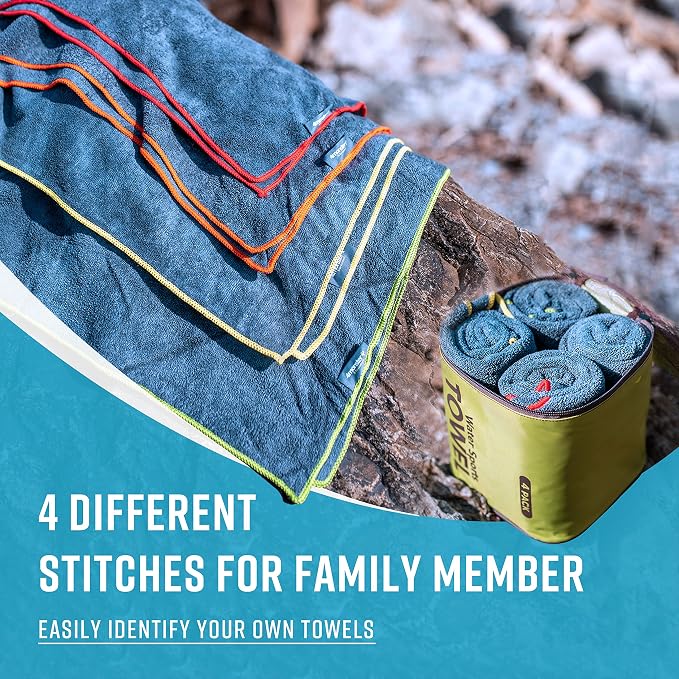 4Monster 4 Pack Microfiber Camping Towel Quick Dry, Super Absorbent Travel Towel - Image 3