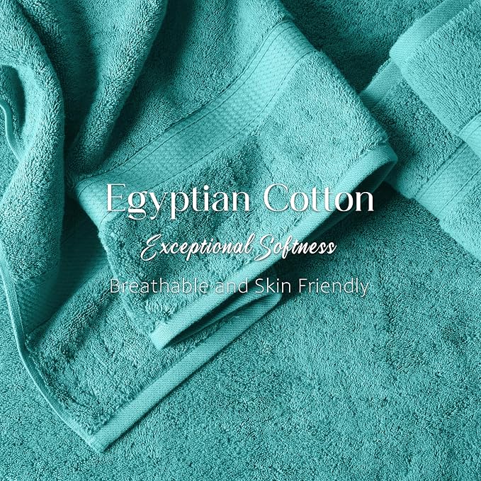 Superior Egyptian Cotton Pile 6 Piece Towel Set, Includes 2 Bath, 2 Hand - Image 5