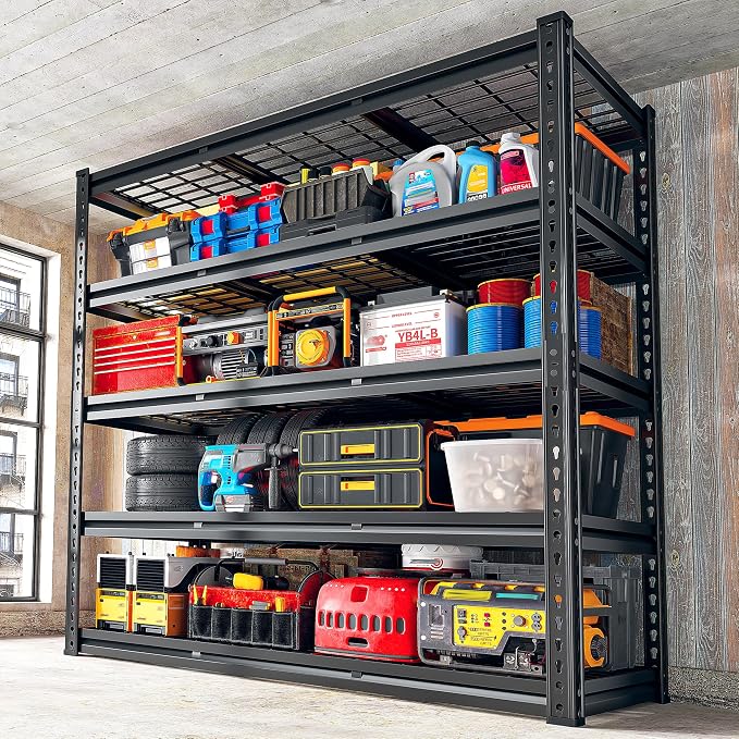 REIBII 48" W Garage Shelving, 5-Tier Wire Shelving Load 2750LBS, Adjustable by REIBII